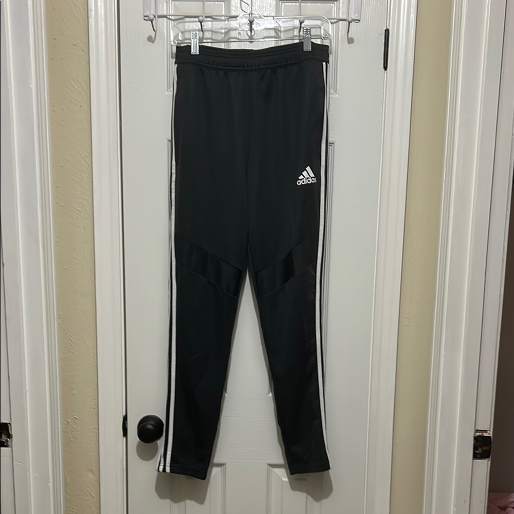 Adidas Dark Grey Training Sweatpants with Tapered Fit